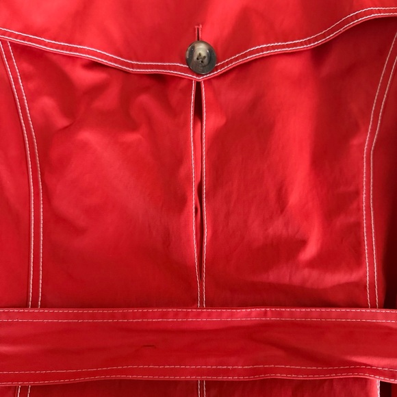 Michael Kors Bold Scarlet Double-Breasted Weather Resistant Trench with Belt - Picture 6 of 14
